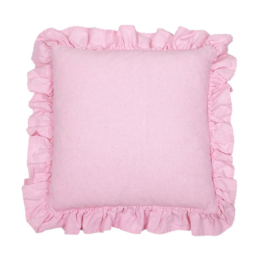 Tyynynpäällinen röyhelöllä Roosa 45 x 45 cm