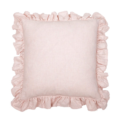 Tyynynpäällinen röyhelöllä Vaaleanpunainen 45 x 45 cm