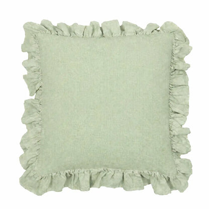 Tyynynpäällinen röyhelöllä Vaaleanvihreä 45 x 45 cm