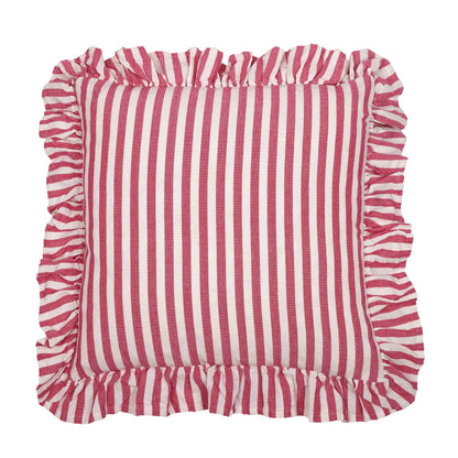 Tyynynpäällinen röyhelöllä raidallinen fuksia 45 x 45 cm