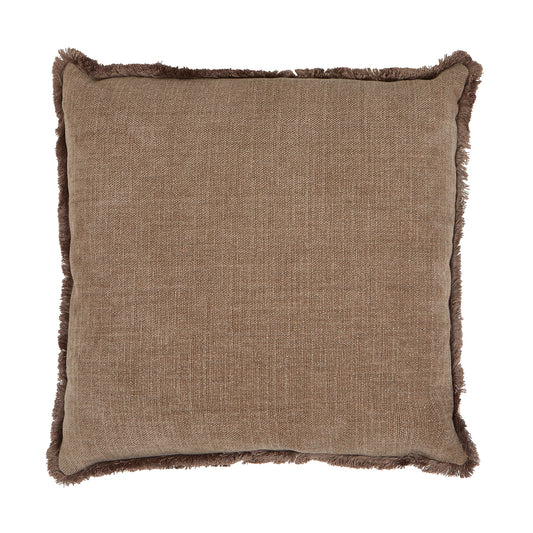 Tyynynpäällinen Chenille hapsureunat Vaaleanruskea 45 x 45 cm