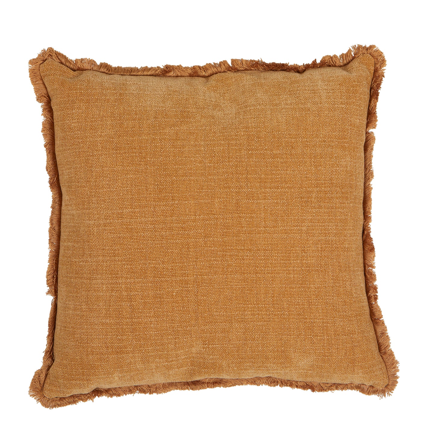 Tyynynpäällinen Chenille hapsureunat Okra 45 x 45 cm