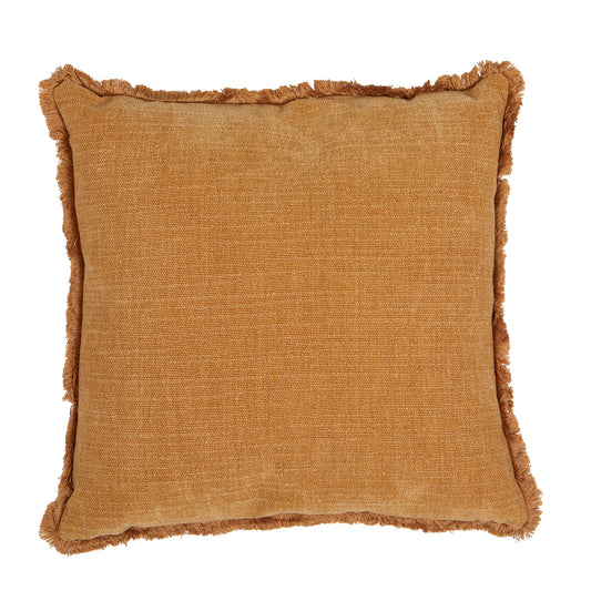 Tyynynpäällinen Chenille hapsureunat Okra 45 x 45 cm