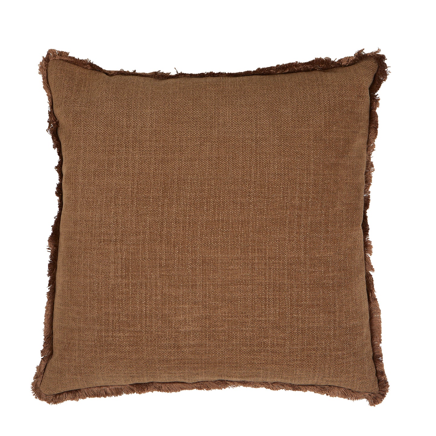 Tyynynpäällinen Chenille hapsureunat Ruskea 45 x 45 cm