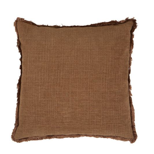Tyynynpäällinen Chenille hapsureunat Ruskea 45 x 45 cm