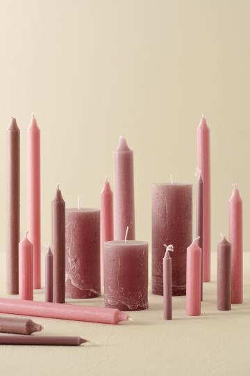 Ohut kruunukynttilä 13 mm Malva 20 cm