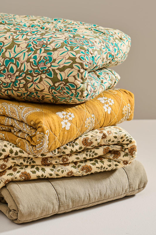 Puuvillatäkki Indian Sari Curry Paisley 130 x 180 cm