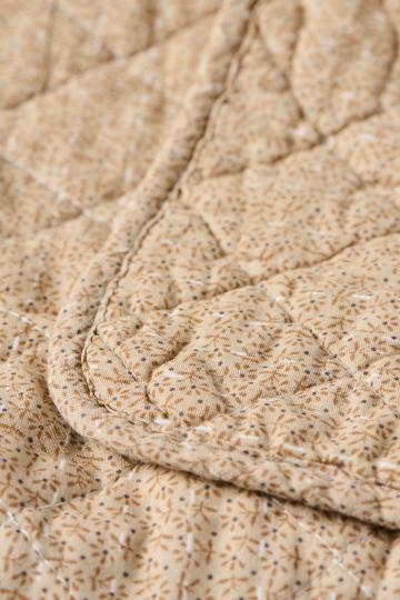 Puuvillatäkki Beige kukkakuvio - Indian Sari 130 x 180 cm
