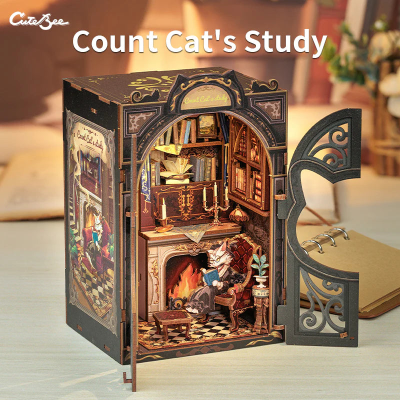 DIY Minimaailma kirjahyllyyn – Count Cats Study Book Nook