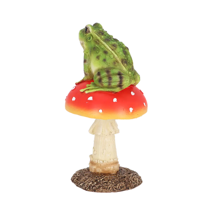 Sammakko ja sieni puutarhapatsas