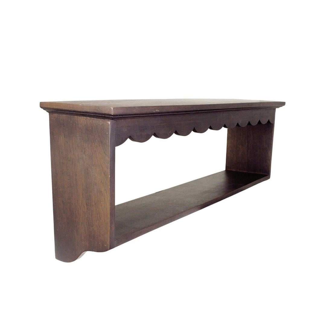 Seinähylly tummanruskea puu, 60 x 25,5 cm