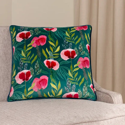 Tyynynpäällinen Unikko - Poppy turkoosi 43 x 43 cm