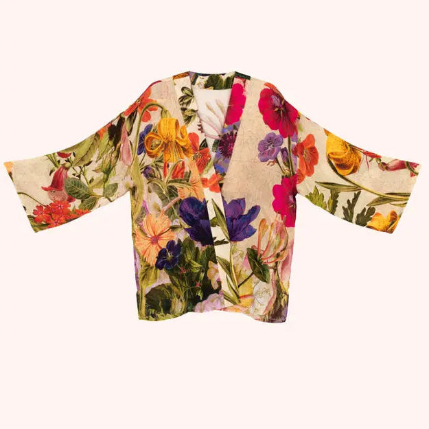 Kimono takki lyhyt (kapeammat hihat) Cream Posy