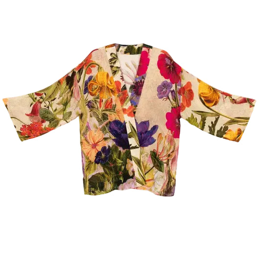 Kimono takki lyhyt (kapeammat hihat) Cream Posy