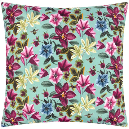 Tyynynpäällinen joka sopii ulkokäyttöön Linnut turkoosi 43 x 43 cm (kaksi puoleinen)