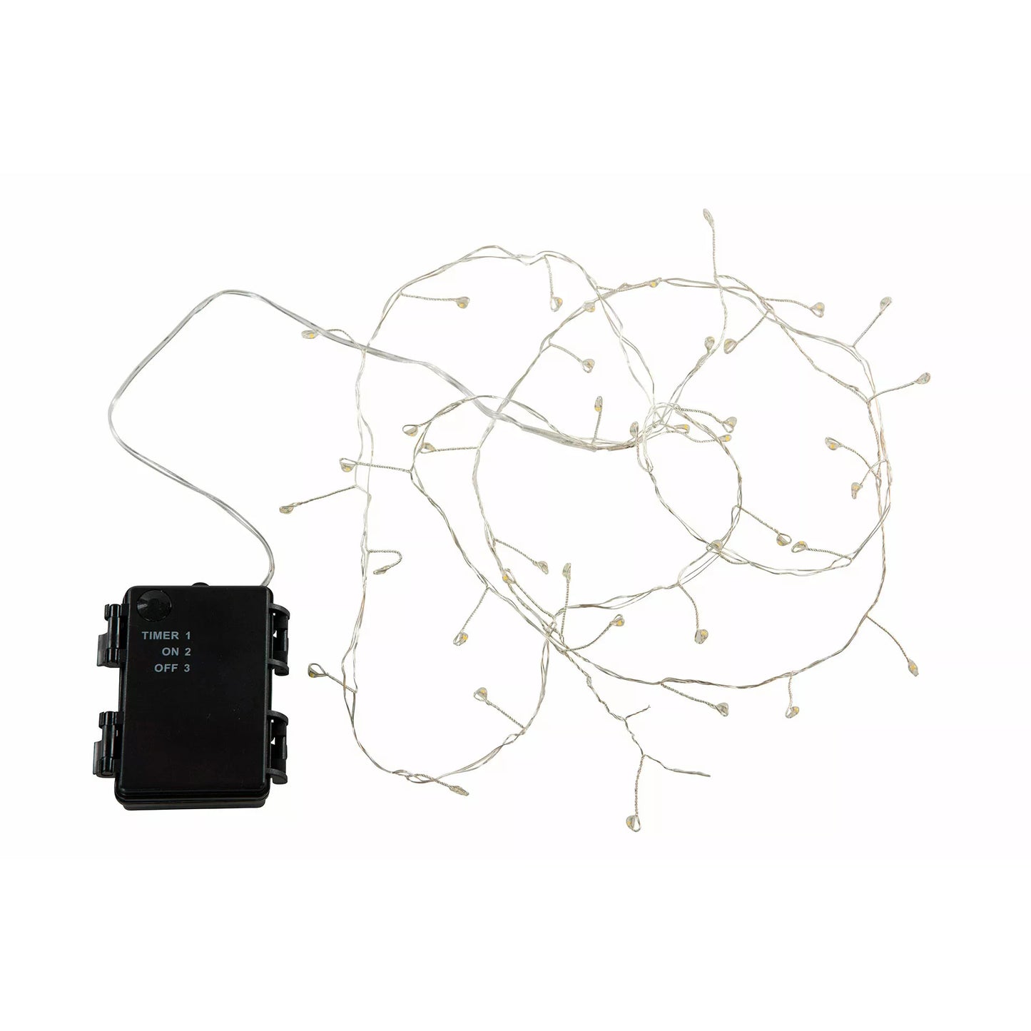 LED-valonauha hopea 2 m, vesitiivis/ajastin
