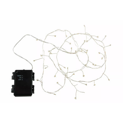 LED-valonauha hopea 2 m, vesitiivis/ajastin