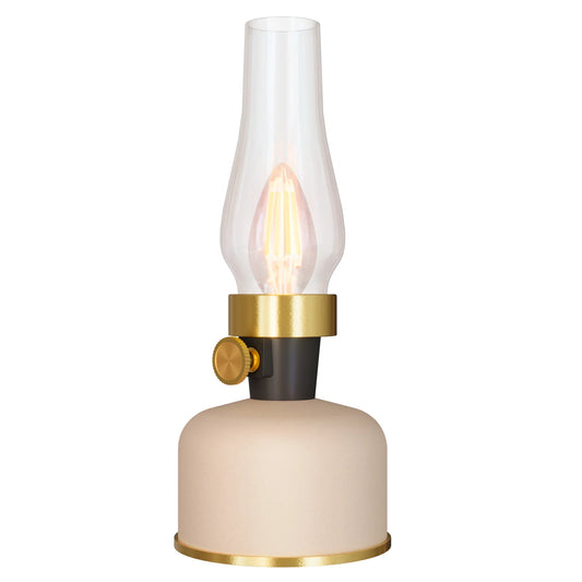 Ladattava led-pöytävalaisin beige, sopii ulkokäyttöön