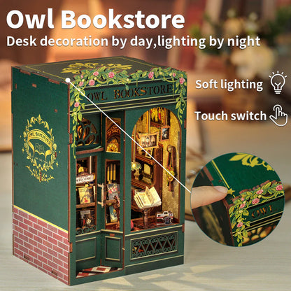 DIY Minimaailma kirjahyllyyn – Owl Bookstore Book Nook