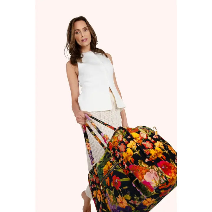 Vetoketjullinen weekender kassi Midnight Posy