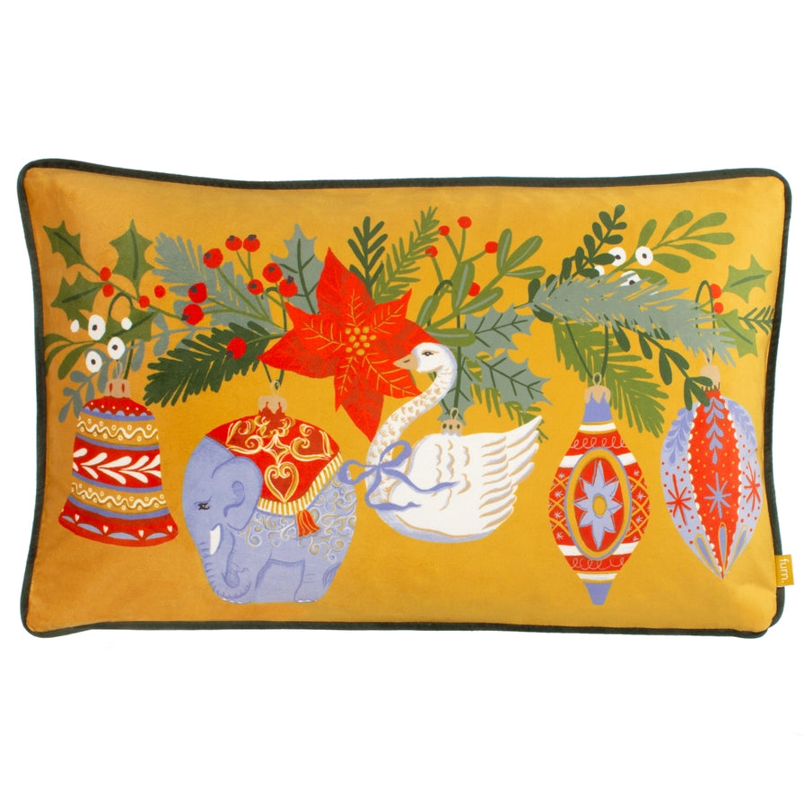 Joulupallot värikäs tyynynpäällinen 30 x 50 cm