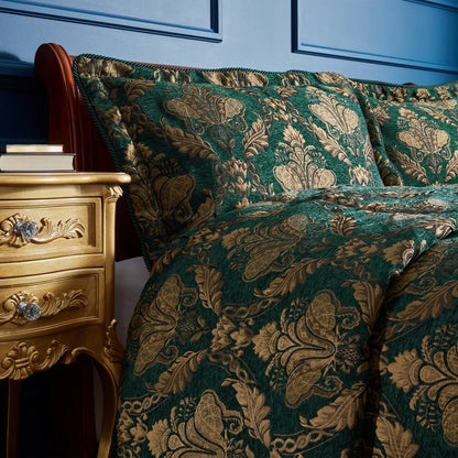 Nojatyynyn päällinen sänkyyn Jacquard chenille Emerald sinisenvihreä 58 x 84 cm