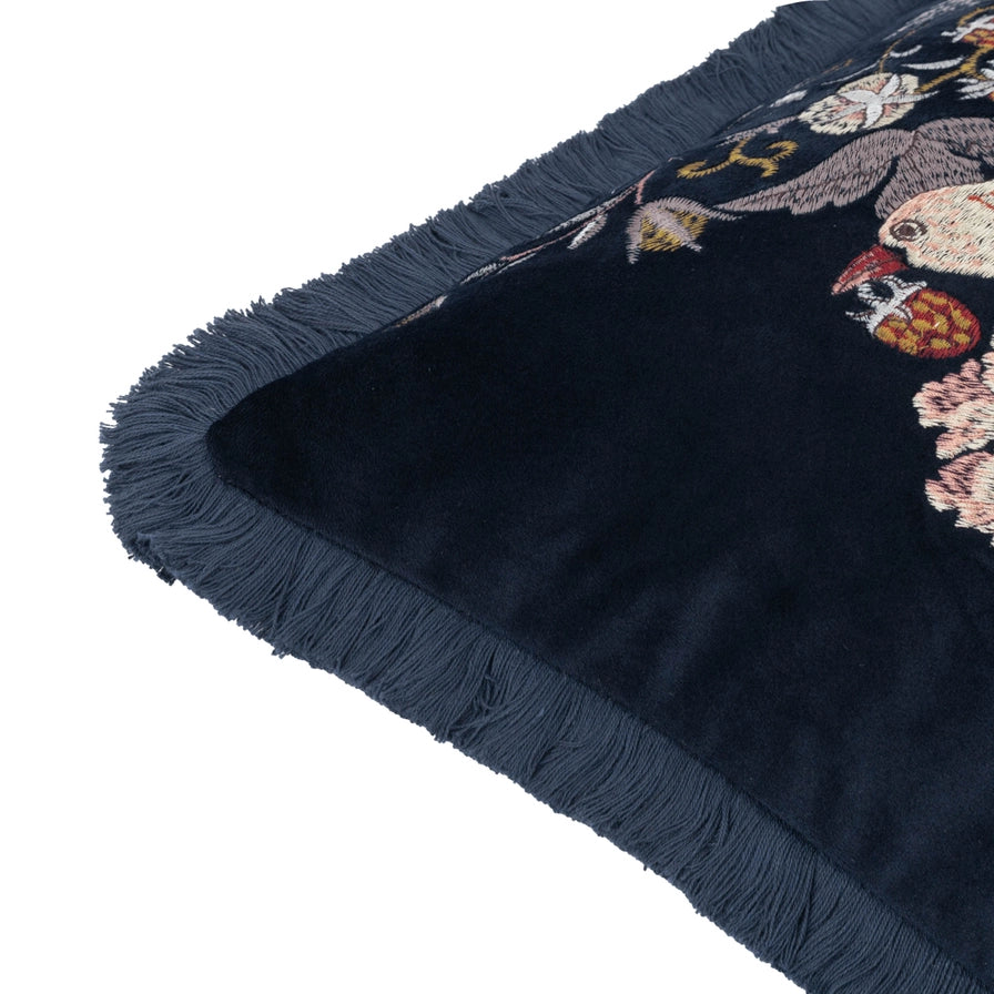 Tyynynpäällinen Strawberry Thief brodeerattu Sininen - Indigo 50 x 50 cm