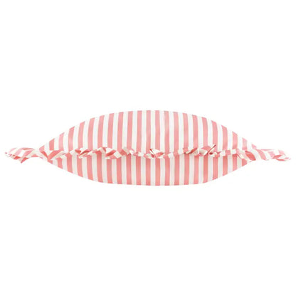 Tyynynpäällinen joka sopii ulkokäyttöön Röyhelo raita pinkki 50 x 50 cm