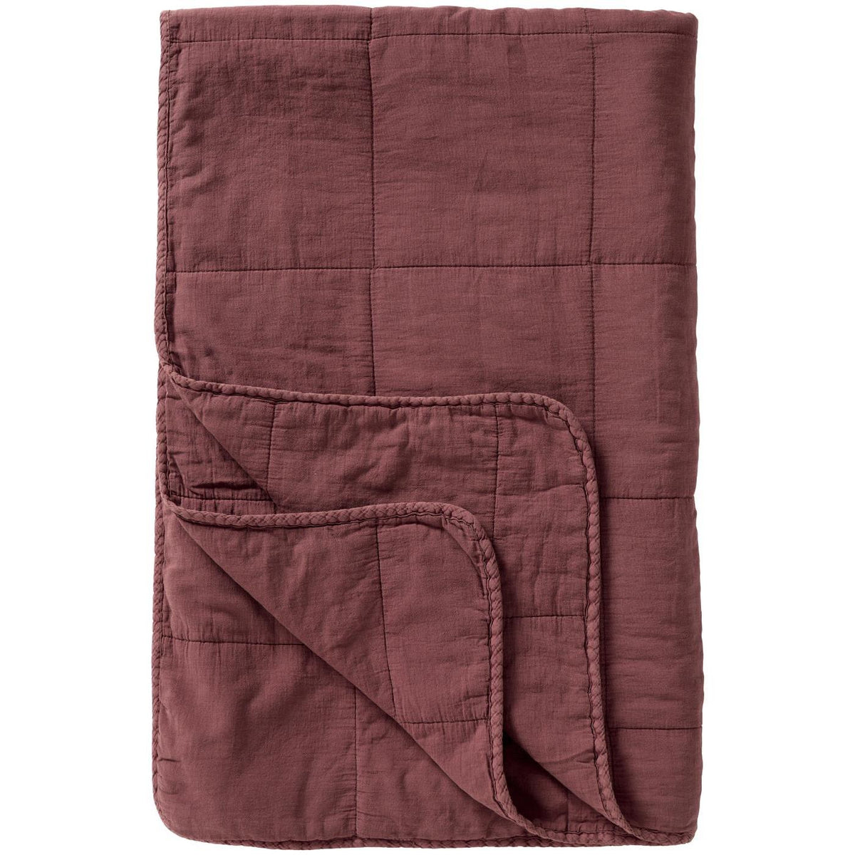 Torkkupeitto - Vintage quilt kivipesty 130 x 180 cm Luumu - Dusty Plum
