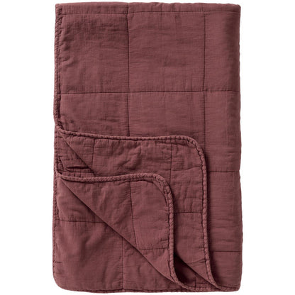 Torkkupeitto - Vintage quilt kivipesty 130 x 180 cm Luumu - Dusty Plum