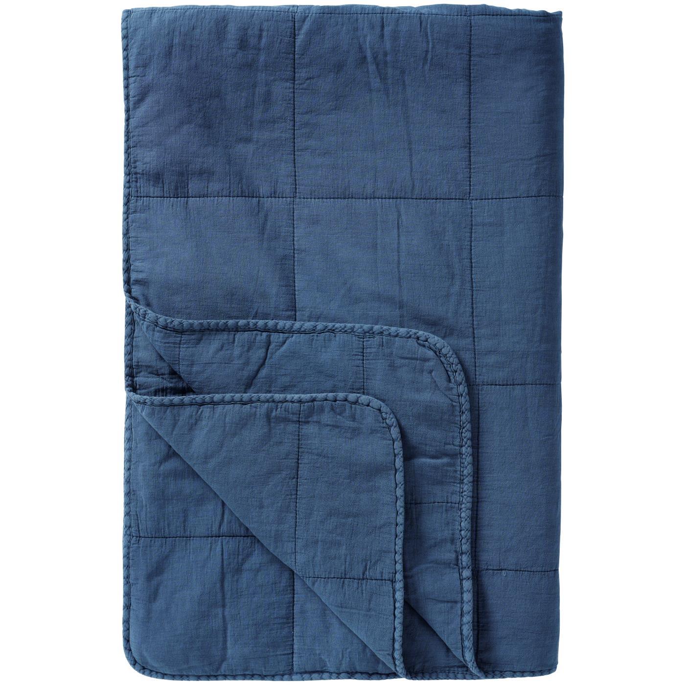 Torkkupeitto - Vintage quilt kivipesty 130 x 180 cm Tummansininen - Indigo