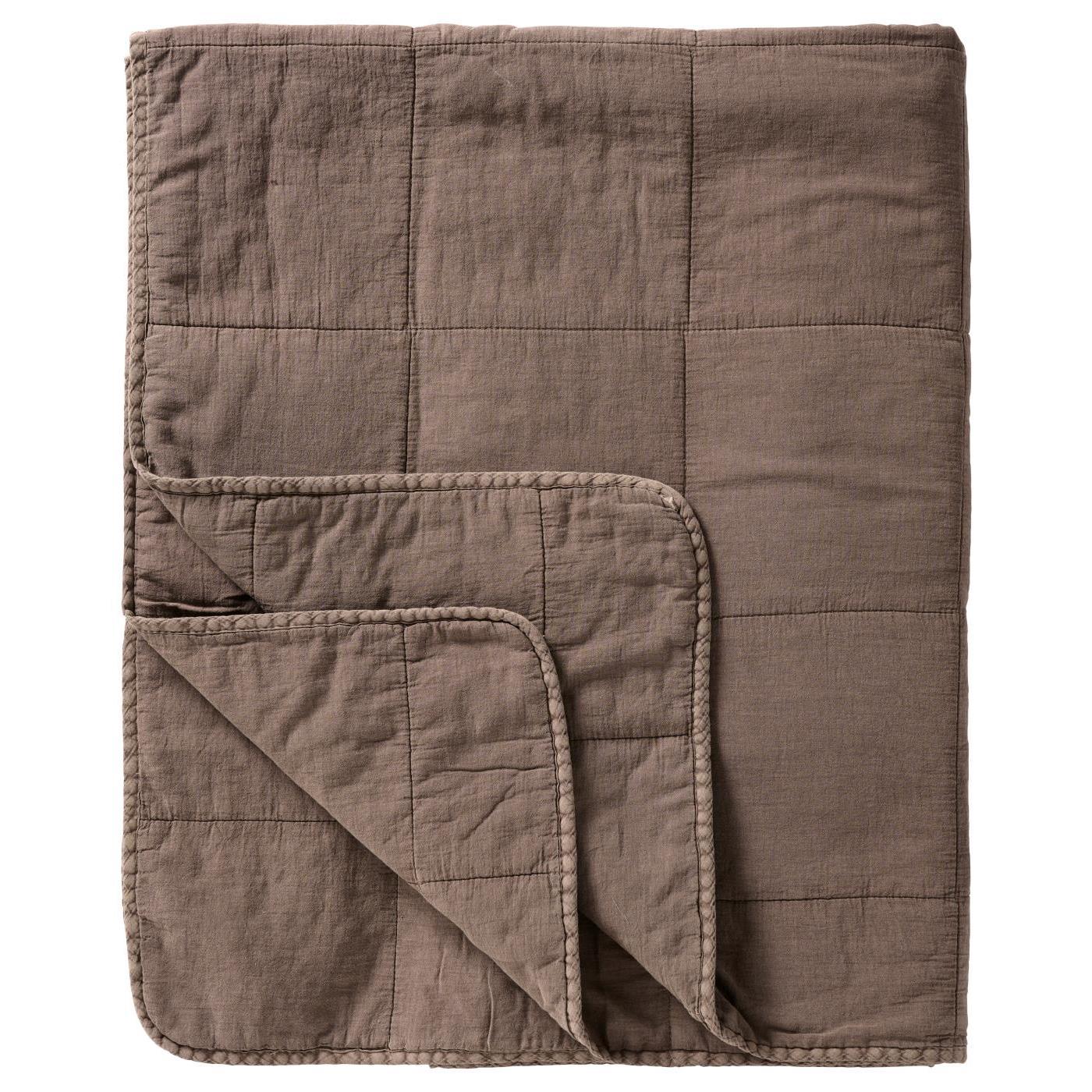 Päiväpeitto – Vintage quilt kivipesty 240 x 240 cm Ruskea – Soil