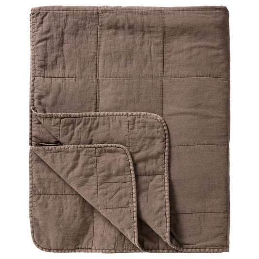 Päiväpeitto – Vintage quilt kivipesty 240 x 240 cm Ruskea – Soil