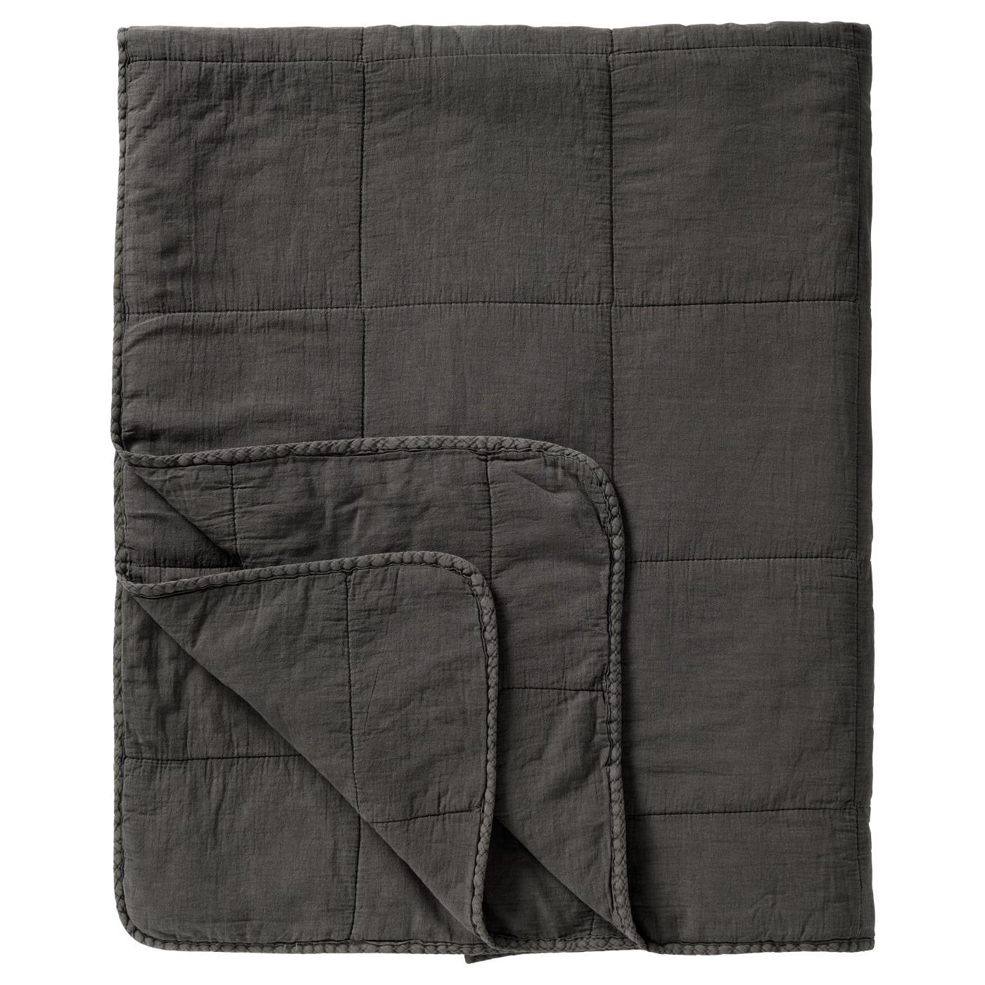 Päiväpeitto – Vintage quilt kivipesty 240 x 240 cm Savunharmaa – Thunder grey