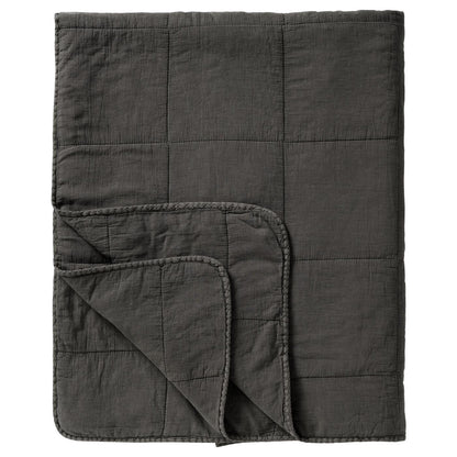 Päiväpeitto – Vintage quilt kivipesty 240 x 240 cm Savunharmaa – Thunder grey