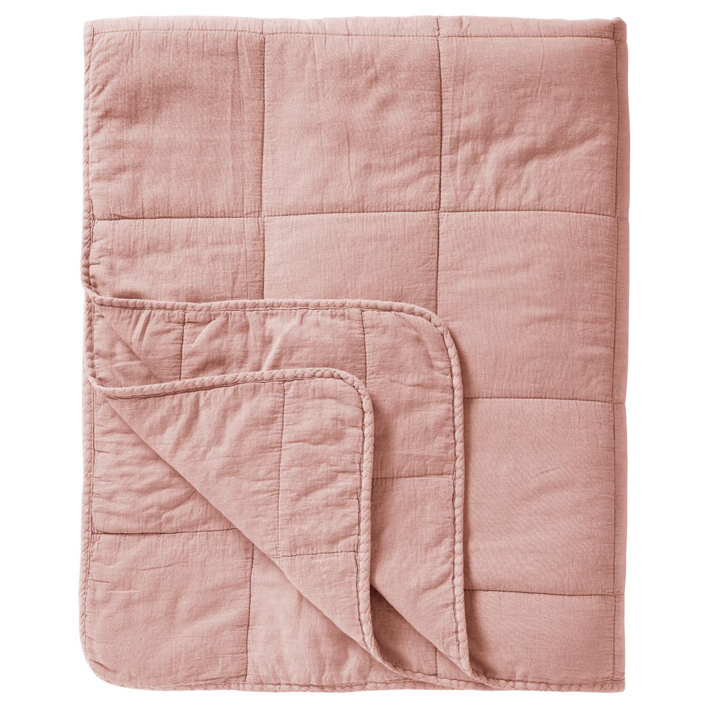 Päiväpeitto - Vintage quilt kivipesty 240 x 240 cm Vaaleanpunainen - Dusty Pink