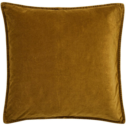 Samettityynynpäällinen Vintage – kuluneen näköinen Okra - Ochre Green 50 x 50 cm