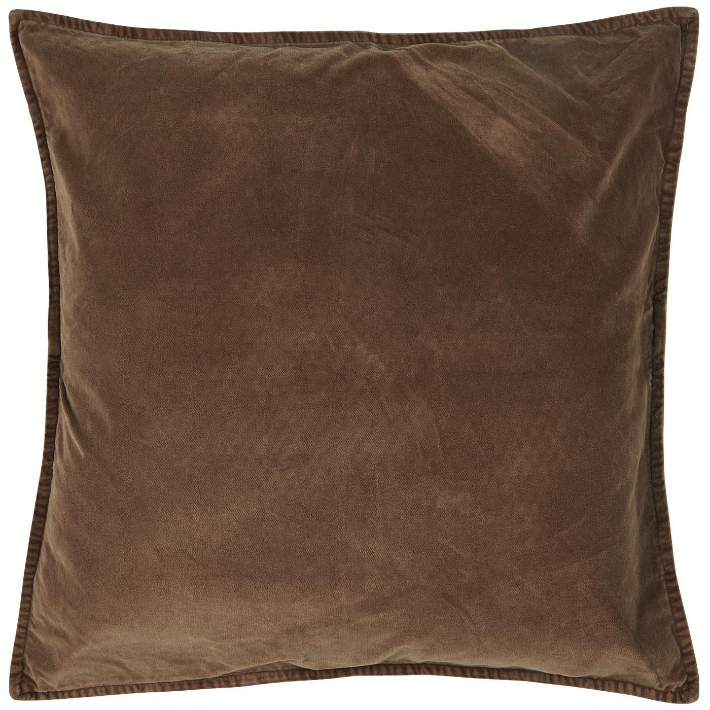 Samettityynynpäällinen Vintage – kuluneen näköinen Ruskea - Chocolate 50 x 50 cm