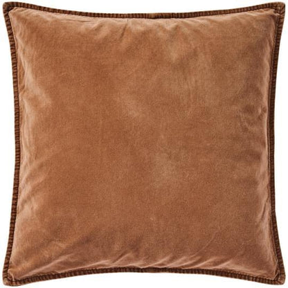 Samettityynynpäällinen Vintage – kuluneen näköinen Punaruskea - Camel 50 x 50 cm