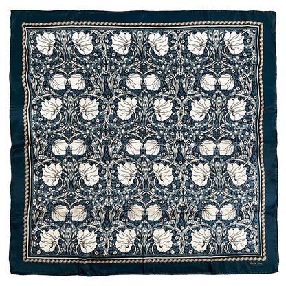 Silkkihuivi William Morris Pimpernel sininen 50 x 50 cm