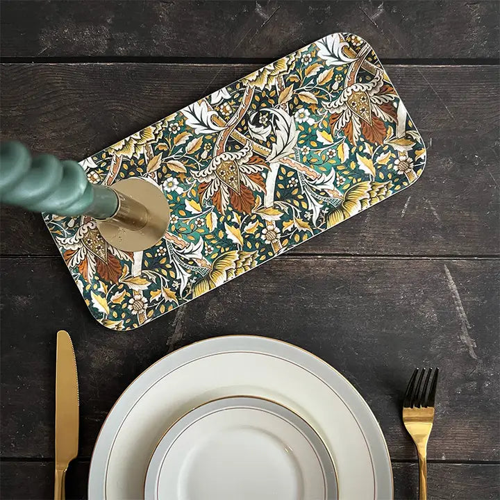 Tarjotin William Morris Windrush vihreä 35 x 15 cm