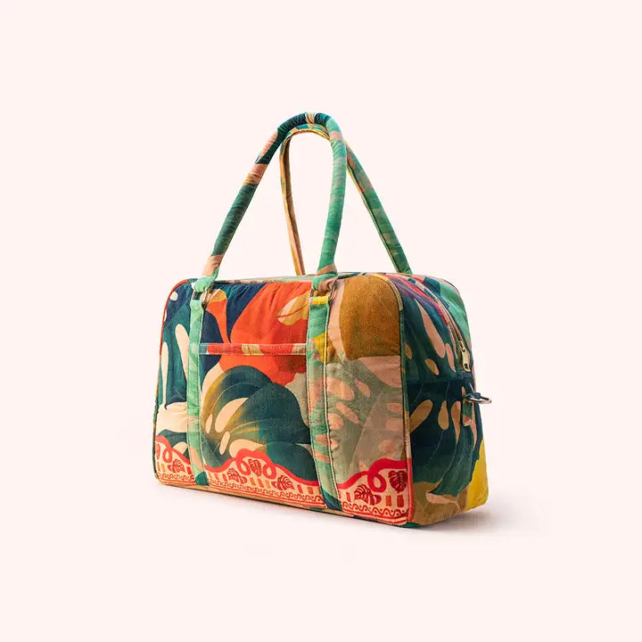 Vetoketjullinen weekender kassi Exotic Leaves