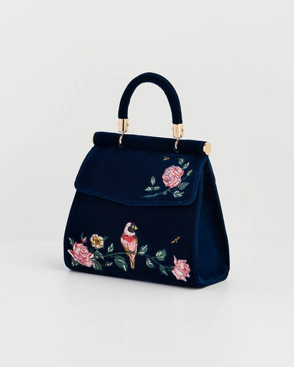 Käsilaukku Papukaija Rosy Posy tummansininen