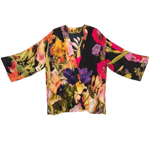 Kimono takki lyhyt (kapeammat hihat) Midnight Posy