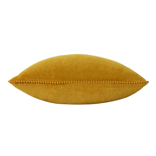 Samettityynynpäällinen PomPom Okra 45 x 45 cm