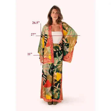 Kimono takki lyhyt Exotic leaves