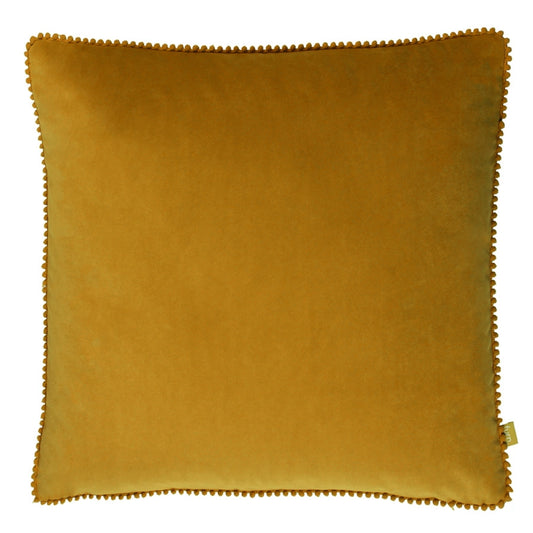 Samettityynynpäällinen PomPom Okra 45 x 45 cm