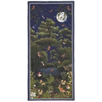 Huivi Woodland Meadow sininen 90 x 190 cm