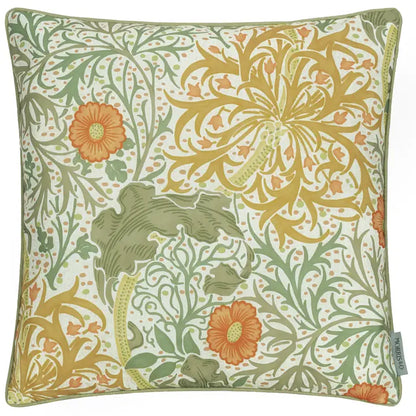 Tyynynpäällinen joka sopii ulkokäyttöön William Morris Seaweed Stone/Sunflower 50 x 50 cm