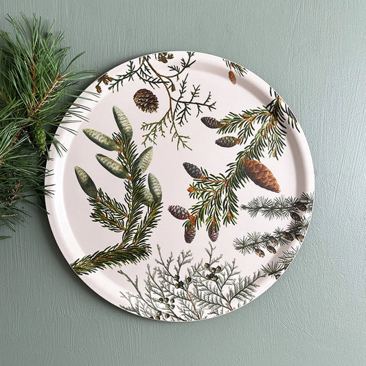 Pyöreä Tarjotin Kävyt - Pine Trees 38 cm